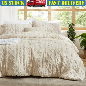 3 Piece Tufted Boho Comforter Set