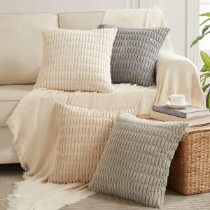 4 Pack Neutral Boho Throw Pillow Covers