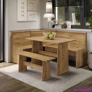 solid wood corner dining set