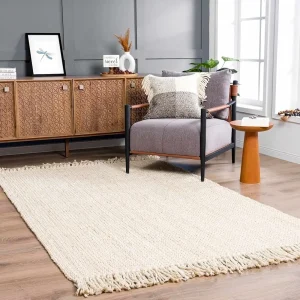 Handwoven Solid Sea Grass Bleached Jute Rug
