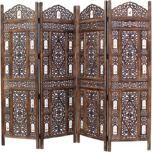 Hand Carved Decorative Room Divider Wood Screen