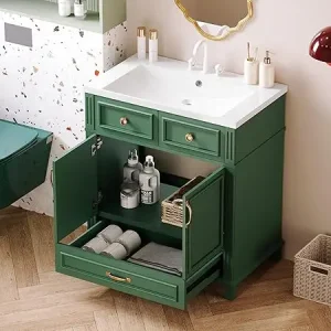 Solid Wood Bathroom Vanity with Sink Combo