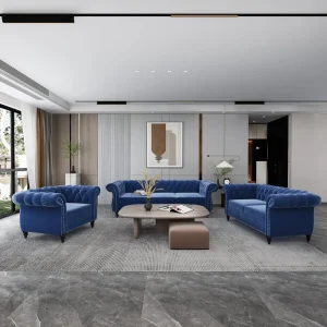 Swivel Design Stainless Steel 3 Piece Living Room Set