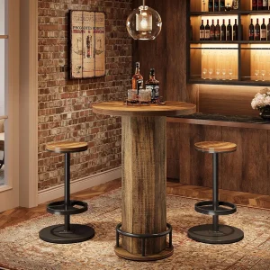Industrial, Rustic Bistro Sets with 2 barstools