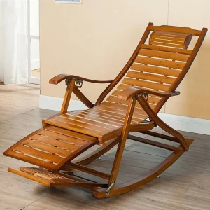 Bamboo Adjustable Rocking Lounge Recliner